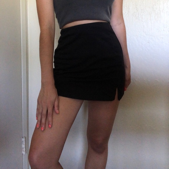 Vintage Dresses & Skirts - Vintage Black Double Slit Skirt